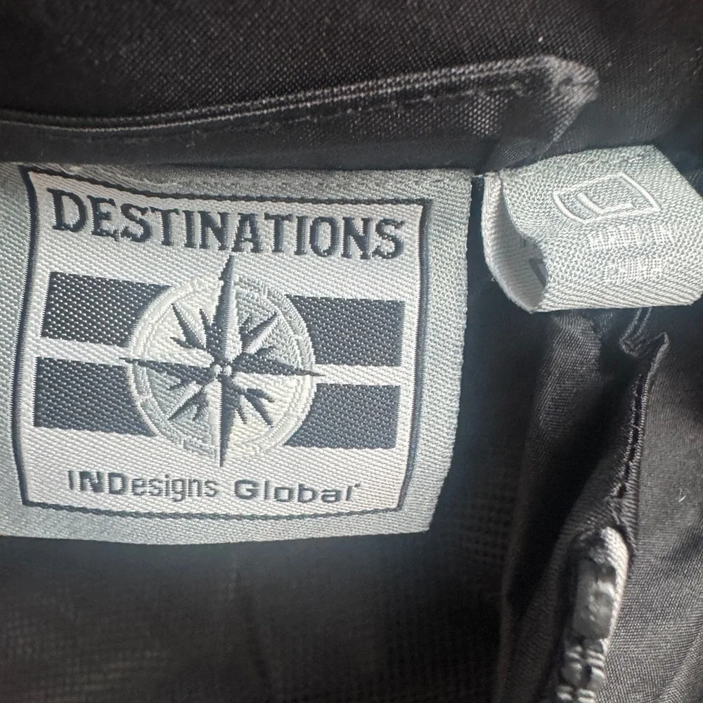 Destinations Siemens Mens Full Zip Black Windbreaker Jacket Size Large New
